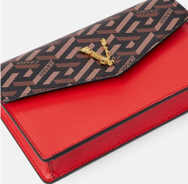 Túi Versace La Greca Signature Pouch Red Brown 1003086-1A01444-5B35V - Ảnh 2