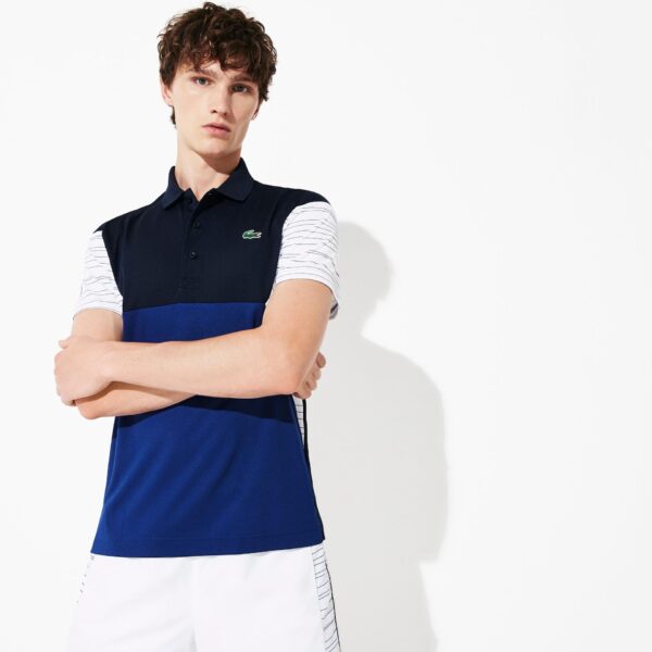 Áo Lacoste Polo Tennis Pique Navy Blue DH8488-51-2F4 - Ảnh 4