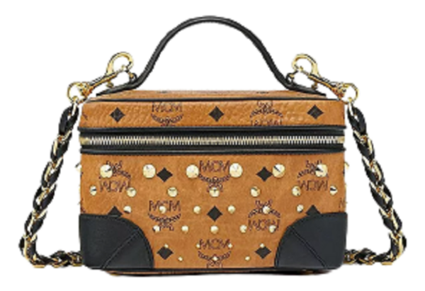 Túi MCM Vanity Case in Gold Studded Visetos MWRCSVI04CO001