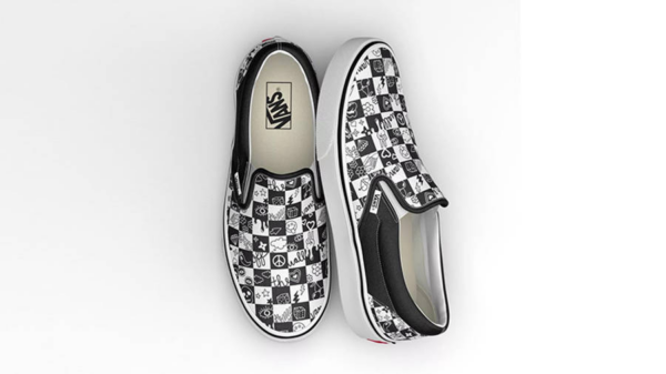 Giay Vans Doodle Checkerboard Slip-On 'Black' VN0A5AO86U6
