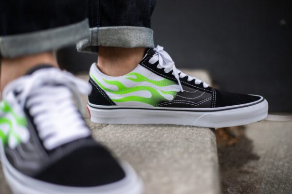 Giày Vans Old Skool 'Flame Black White' VN0A4U3BXEY - Ảnh 2