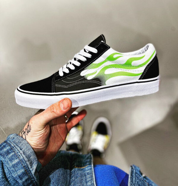 Giày Vans Old Skool 'Flame Black White' VN0A4U3BXEY - Ảnh 5