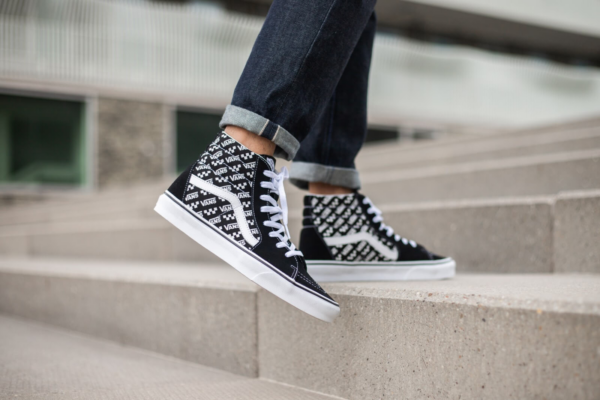 Giày Vans Sk8-Hi Logo Repeat 'Black True White' VN0A4U3CTEZ - Ảnh 3