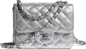Túi Chanel Mini Flap Bag Lambskin Metalic Silver A35200-B05213-45002