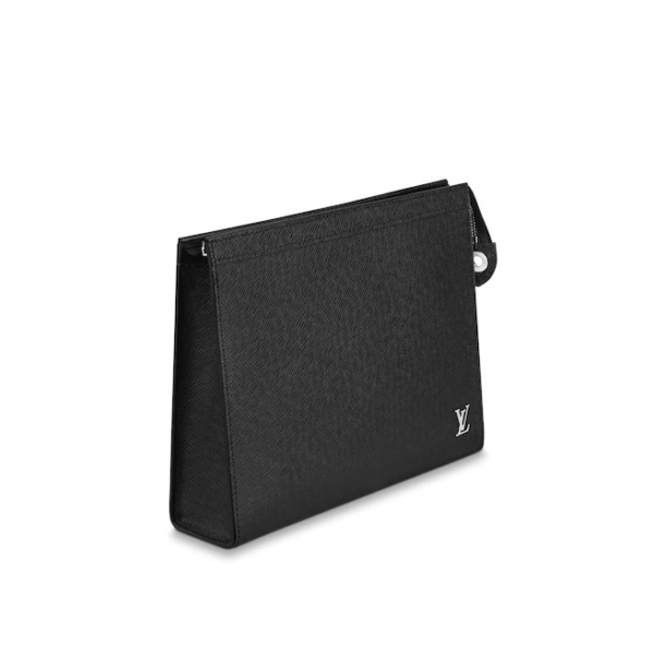 Túi Louis Vuitton Pochette Voyage Taiga Black M30450 - Ảnh 4