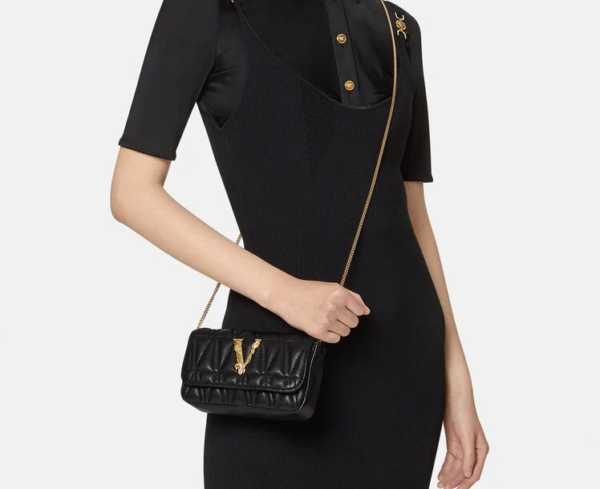 Túi Versace Virtus Quilted Nappa Leather Evening Black DBFI002-D2NTRT-DNMOV - Ảnh 3