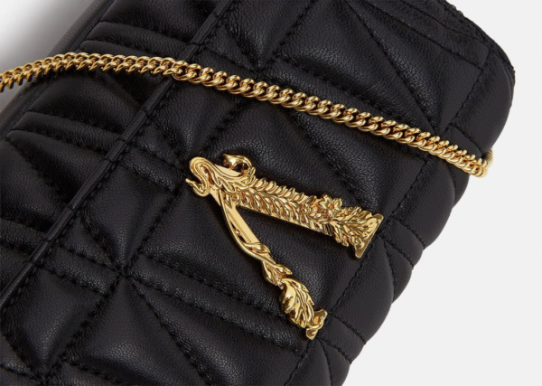 Túi Versace Virtus Quilted Nappa Leather Evening Black DBFI002-D2NTRT-DNMOV - Ảnh 6