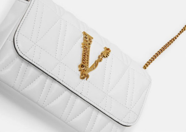 Túi Versace Virtus Quilted Nappa Leather Evening White DBFI002-DNATRS-1W00V - Ảnh 3