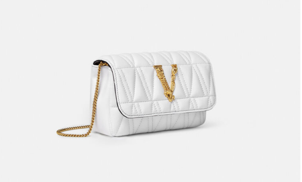 Túi Versace Virtus Quilted Nappa Leather Evening White DBFI002-DNATRS-1W00V - Ảnh 6