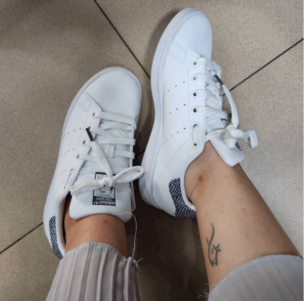 Giày Adidas Stan Smith Herringbone 'White' H04300 - Ảnh 2