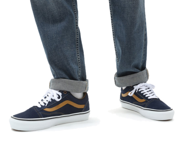 Giày Vans Reynolds Skate Old Skool Navy Gold Brown VN0A5FCB9CV - Ảnh 2