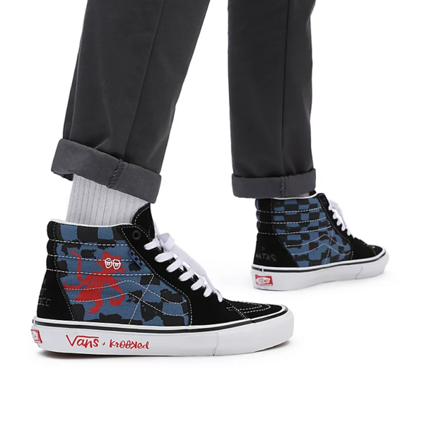 Giày Vans Sk8-Hi Krooked By Natas For Ray 'Black Blue' VN0A5FCCAPG - Ảnh 2