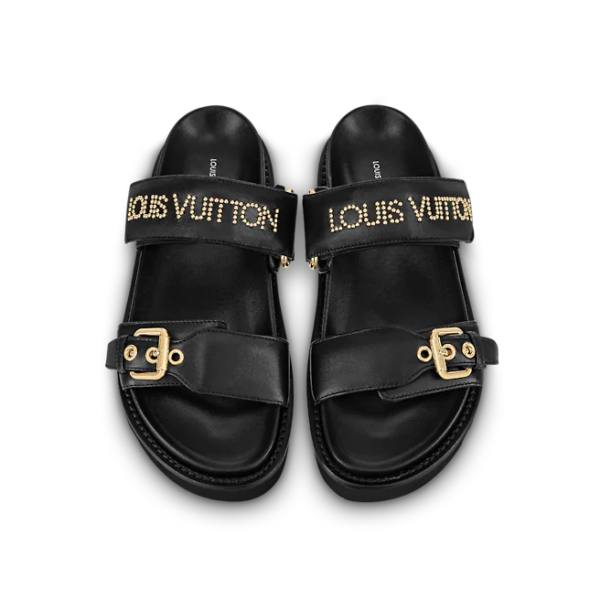 Dép Louis Vuitton Paseo Flat Comfort Mules 'Black' 1AAB6H - Ảnh 4