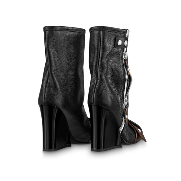 Giày Louis Vuitton Patti Wedge Half Boots 'Black' 1AACCZ - Ảnh 3
