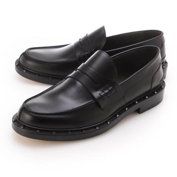 Giày Valentino Shiny Leather Loafers Black VY2S0C42PMF0NO - Ảnh 5
