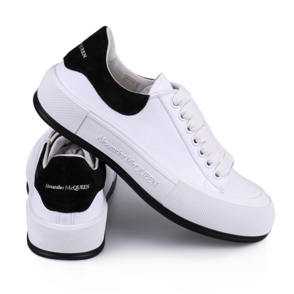 Giày Alexander McQueen Deck Plimsoll Low 'White Black' 654594 W4MV7 9061 - Ảnh 2