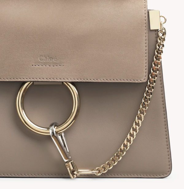 Túi Chloe Faye Small Bag In Smooth & Suede Calfskin CHC20SS203H2O23W - Ảnh 2