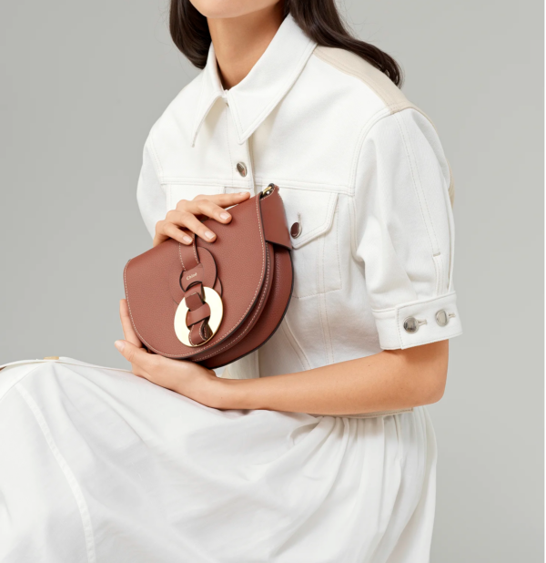 Túi Chloe Darryl Saddle Grained Smooth 'Brown' - Ảnh 3