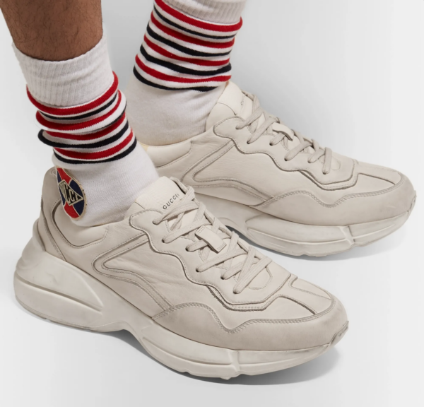 Giày Gucci Rhython Leather Sneaker Ivory 498916 A9L00 9522 - Ảnh 4
