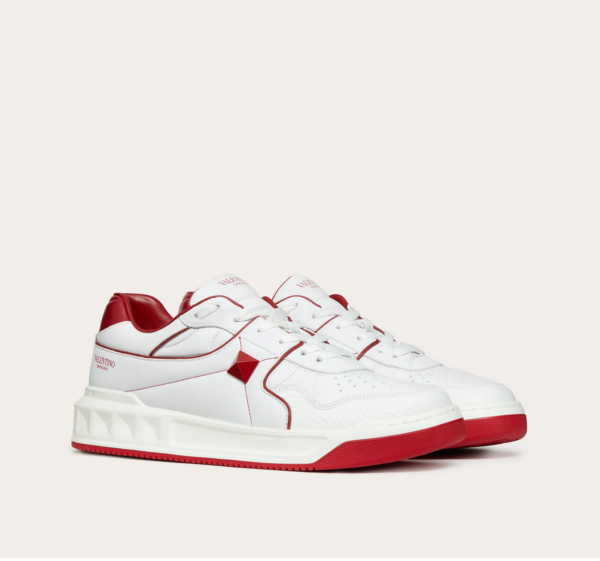 Giày Valentino One Stud Low Top Nappa White Red WY2S0E71-NWN-R81 - Ảnh 3