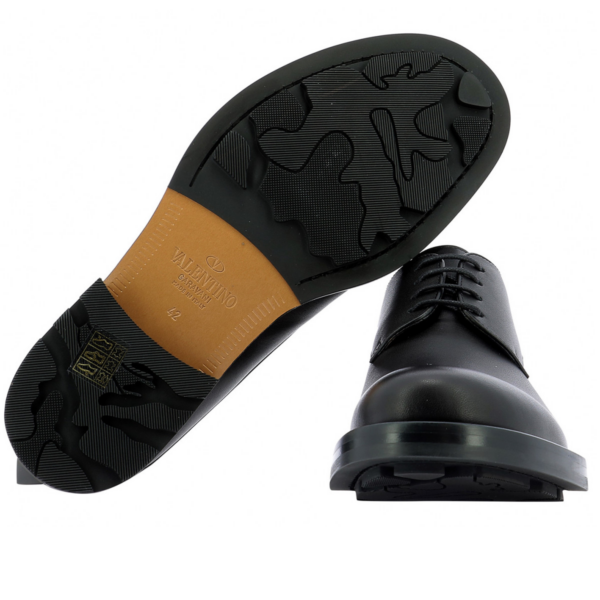 Giày Valentino Roman Stud Calfskin Derby Black WY2S0E56ZQK0NO - Ảnh 5