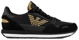Giày Armani Suede And Mesh With Oversized Eagle 'Black'