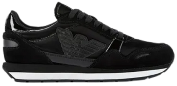 Giày Armani Suede With Nylon And Patent Leather Accents 'Black'