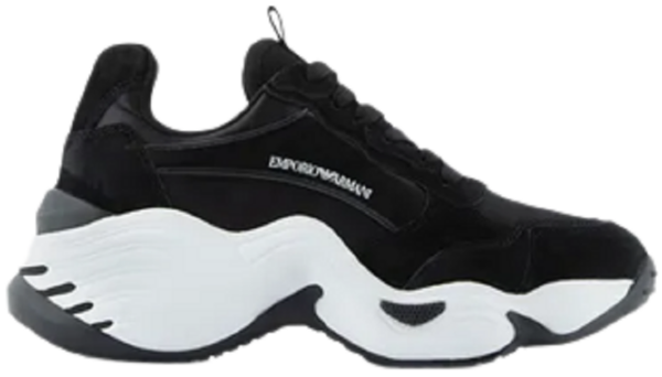 Giày Armani Chunky Suede Effect With Satin Details 'Black'