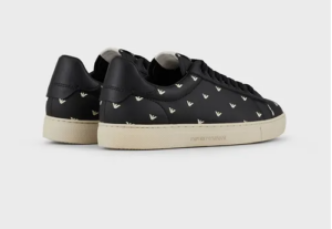 Alternative view of Giày Armani Soft Leather With All Over 3D Eagle 'Black'