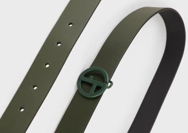 Thắt lưng Giorgio Armani Reversible Leather Belt 'Verde Scuro' - Ảnh 3