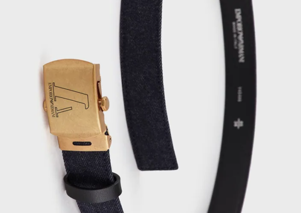 Thắt Lưng Armani Logo Plate 'Navy Blue' Y4S499Y103D180214 - Ảnh 3