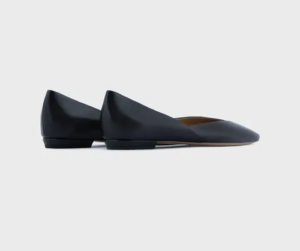 Alternative view of Giày Armani Nappa Leather Pointed Toe Ballerinas 'Black'