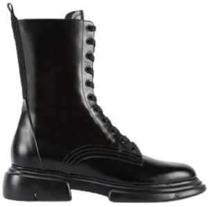 Giày Armani Brushed Leather Ankle Boots 'Black'