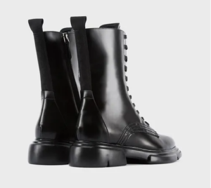 Alternative view of Giày Armani Brushed Leather Ankle Boots 'Black'