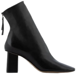Giày Armani Nappa Leather Pointed Toe Heeled Ankle Boots 'Black'