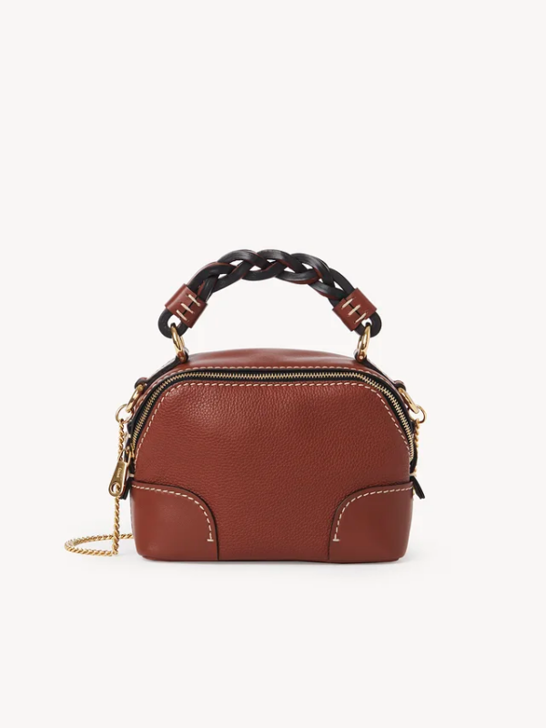 Túi Chloe Mini Daria Chain Bag In Grained & Shiny Calfskin CHC20WS362C6227S - Ảnh 3