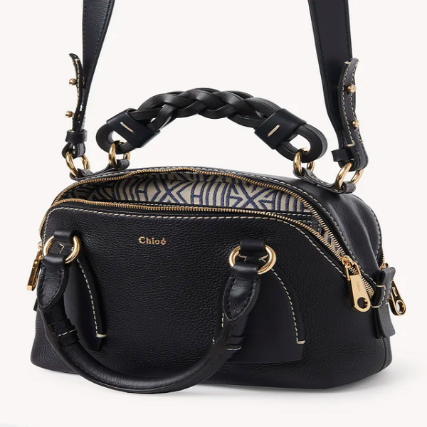 Túi Chloe Small Bag Daria in Grained & Shiny Calfskin CHC20US361C624D4 - Ảnh 4