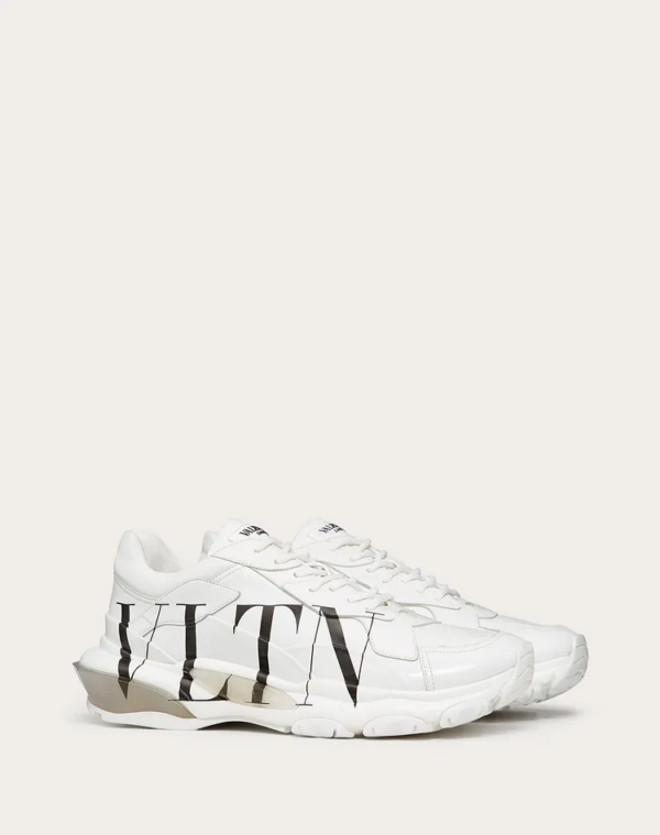Giày Valentino Bounce Calfskin Sneaker White Black 2020 UY2S0B21RKWA01 - Ảnh 5