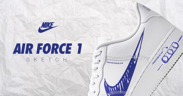 Giày Nike Air Force 1 Low 'Sketch Royal' CW7581-100 - Ảnh 7