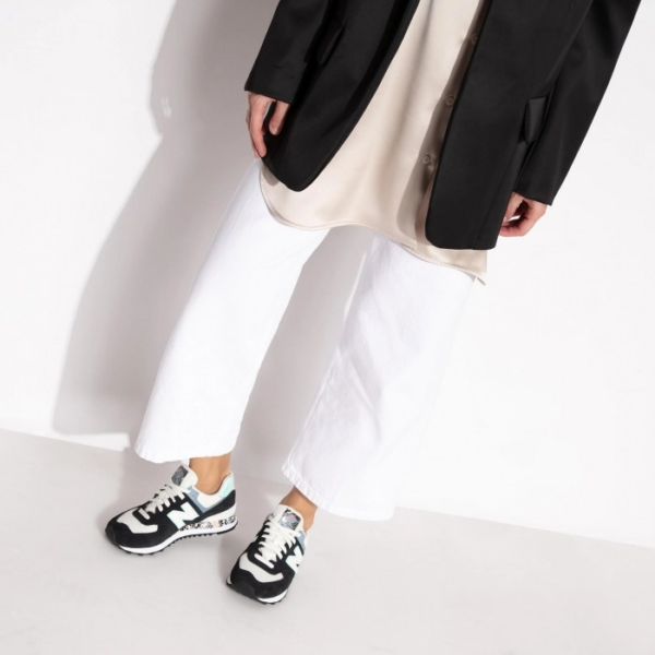 Giày New Balance 574 Classic 'Black White Mint' WL574CA2 - Ảnh 2