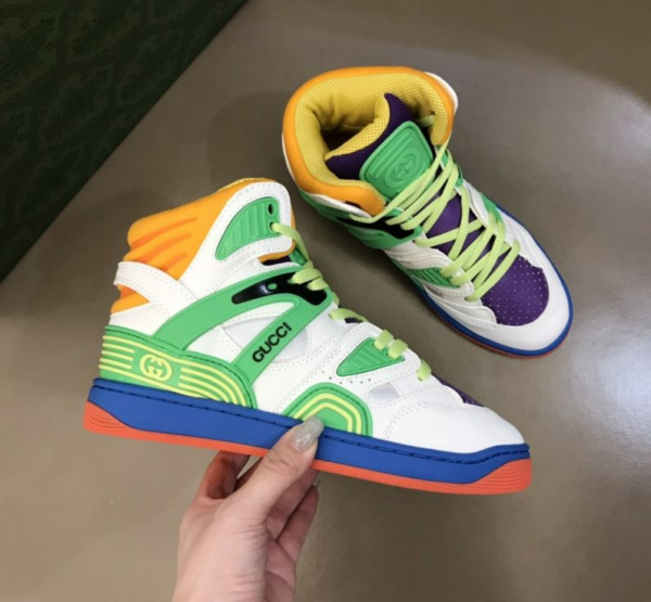 Giày Gucci Basket Sneaker White Green Purple 661301-2SH80-9062 - Ảnh 3