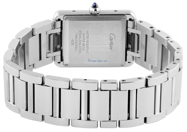 Dong Ho Cartier Tank Must Watch Large Quartz Steel Bracelet 'Steel' WSTA0052
