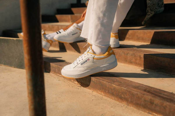 Giày Reebok Club C 85 35th Anniversary White Fierce Gold FX3373 - Ảnh 3