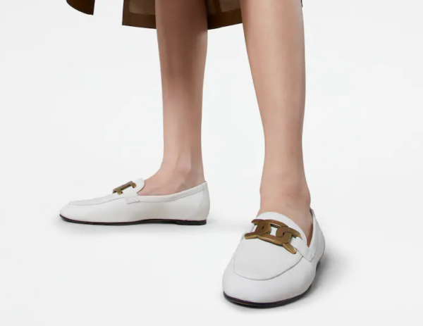 Giày Tod's KATE ALMOND TOE LEATEHR LOAFERS IN WHITE XXW79A0DD00MIDB001 - Ảnh 7