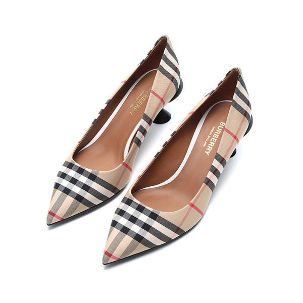 Giày Burberry Vintage Check Cotton Pumps Beige 80240751 - Ảnh 4