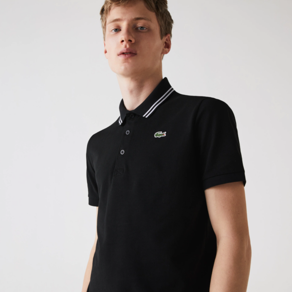 Áo Lacoste Short-sleeved Karati Lightweight Cotton Shirt Black YH1482-258 - Ảnh 4