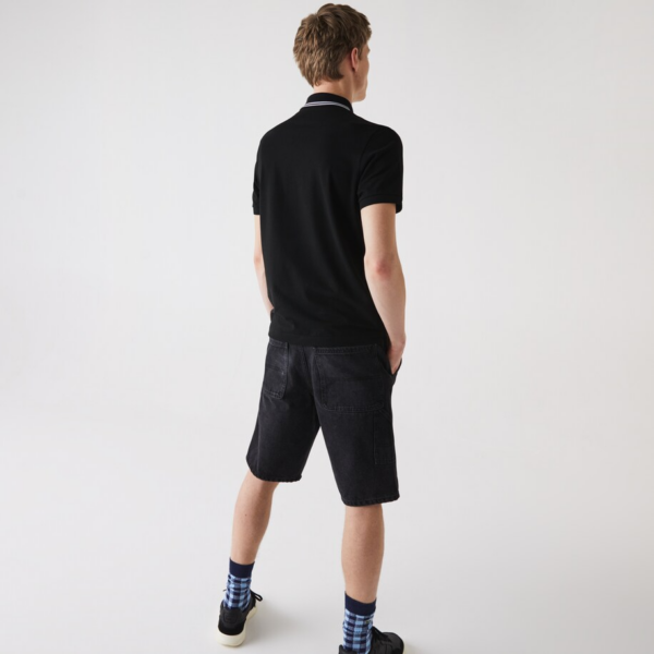 Áo Lacoste Short-sleeved Karati Lightweight Cotton Shirt Black YH1482-258 - Ảnh 3