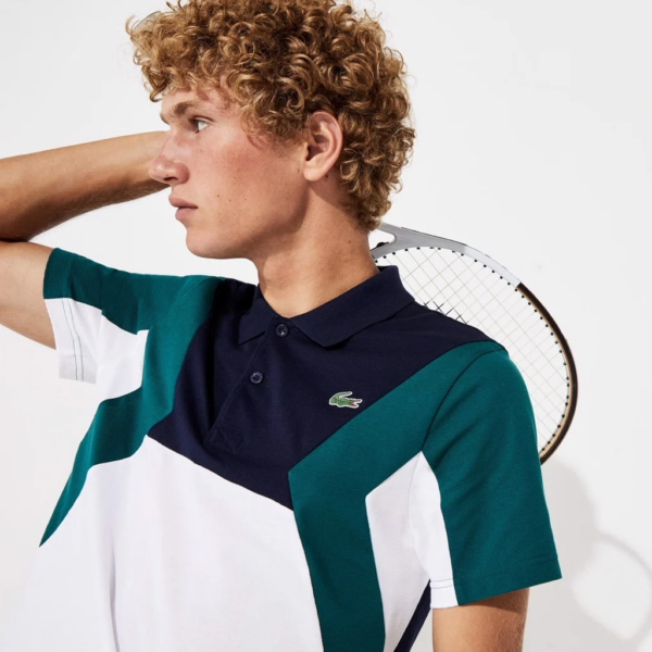 Áo Lacoste Polo Tennis Ultra-Lightweight Cotton Blue Green YH8479-51-4MC - Ảnh 3