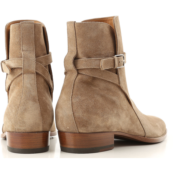Giày Saint Laurent Wyatt Suede Jodhpur Boot Tobacco 498372BT3009870 - Ảnh 4