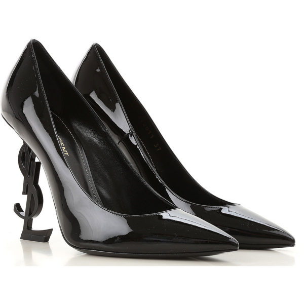 Giày Saint Laurent Opyum Pumps Patent Leather Black Heel 4720110NPVV1000 - Ảnh 4